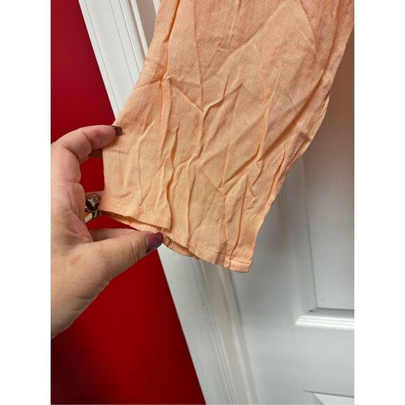 Anandas Collection Peach Embroidered Fringe & Coin Adorned Open Front Kimono sz - Picture 6 of 10